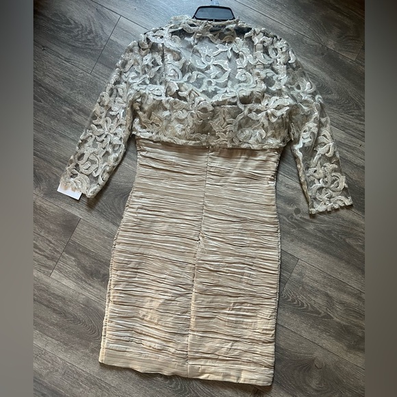 CACHET short taffeta dress with 3/4 sleeve sequin bolero size 14 NWT! - Picture 12 of 17